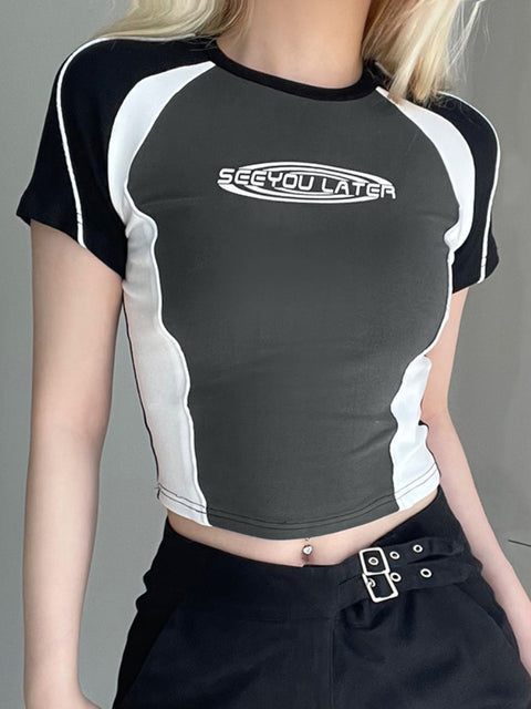 grey-letter-stripe-spliced-round-neck-short-sleeve-top-1