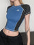 casual-blue-black-stitched-patchwork-short-sleeve-top-3