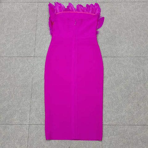 pink-bandage-feather-sleeveless-slim-skinny-party-dress-4