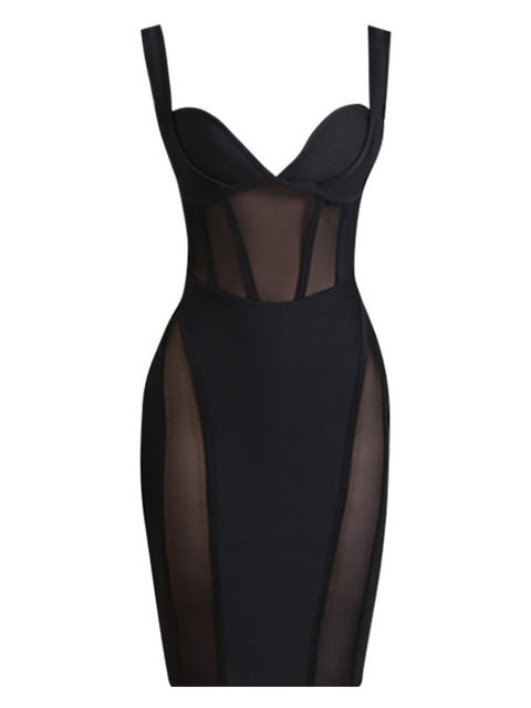 black-skinny-sexy-mesh-see-through-halter-bandage-dress-1