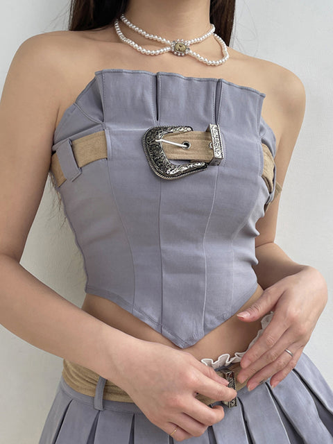 purple-pleated-strapless-sleeveless-belted-irregular-sexy-backless-top-2