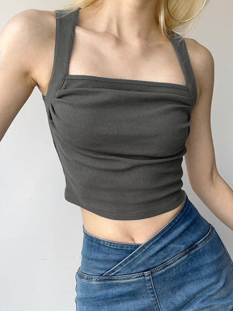 grey-pleated-halter-sleeveless-backless-skinny-top-1