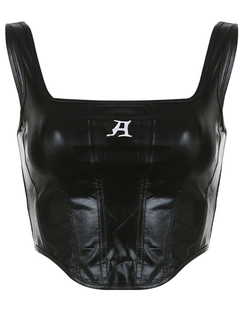 black-sexy-hot-girl-short-printed-leather-top-4