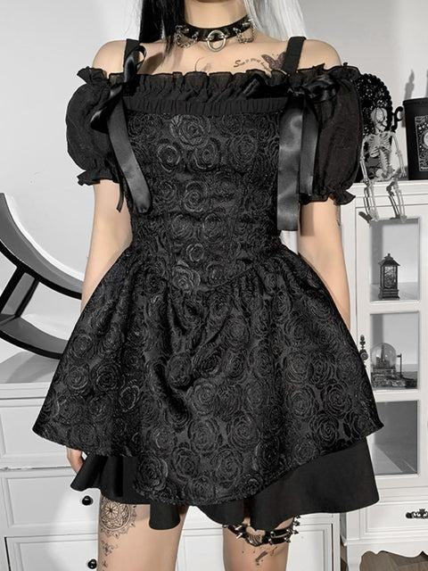 goth-dark-sexy-slim-short-sleeve-halter-dress-3