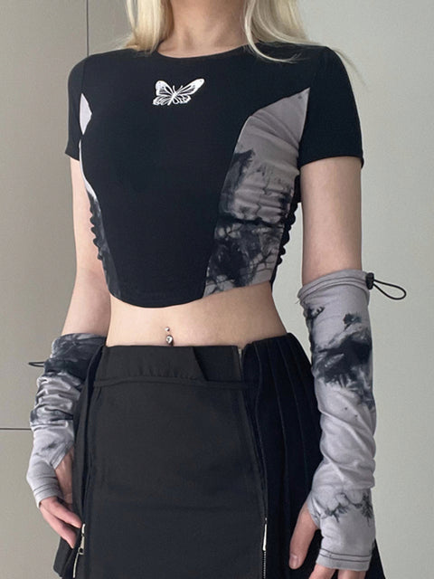 gothic-black-tie-dye-short-sleeve-cute-round-neck-top-4