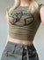 army-green-star-printed-bottomless-short-sleeve-top-1