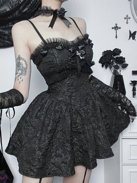 dark-gothic-rose-lace-suspender-v-neckline-short-dress-1