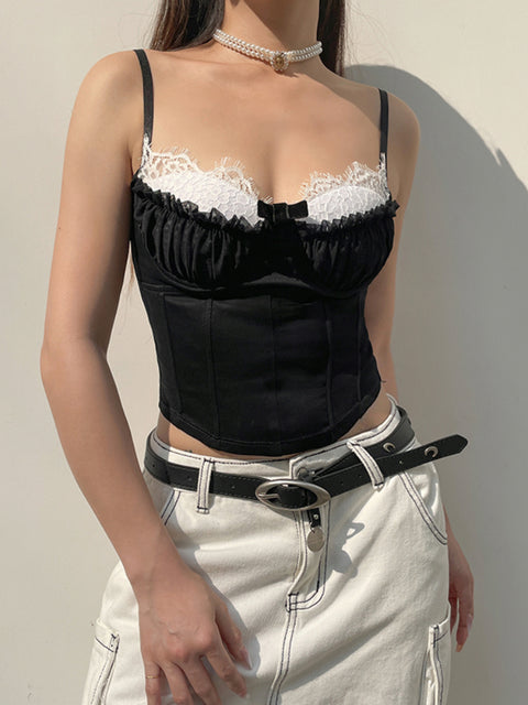 black-strap-lace-bow-skinny-slim-halter-sleeveless-top-2