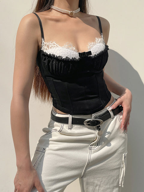 black-strap-lace-bow-skinny-slim-halter-sleeveless-top-3