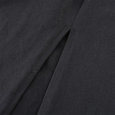 Gothic Square Neck Side Split Short Dress