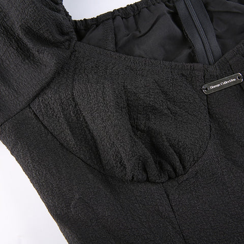 puff-sleeve-black-corset-pleated-sexy-double-layer-ruched-dress-7