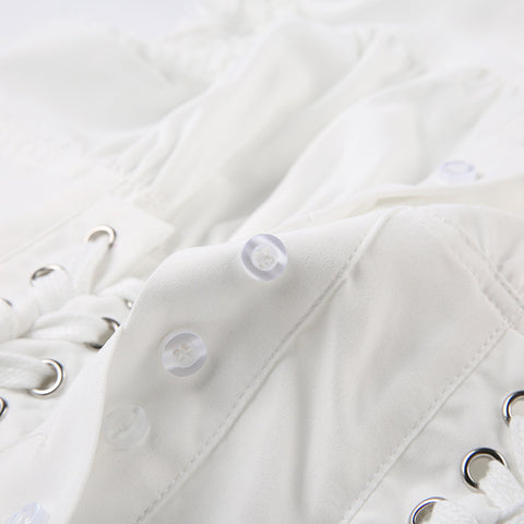 white-round-neck-pleated-lace-up-short-sleeve-top-8