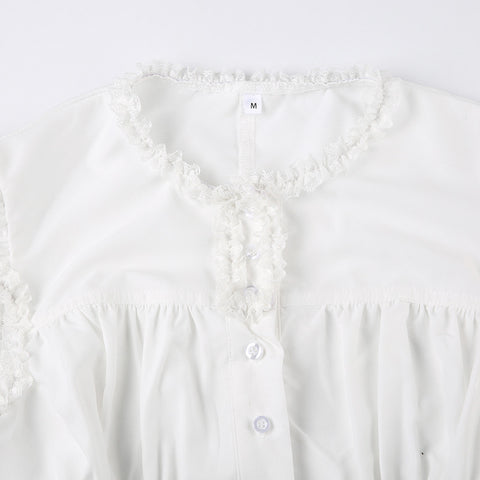 white-round-neck-pleated-lace-up-short-sleeve-top-5