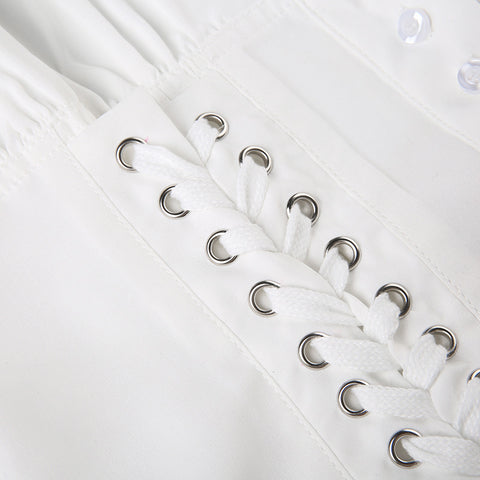 white-round-neck-pleated-lace-up-short-sleeve-top-9