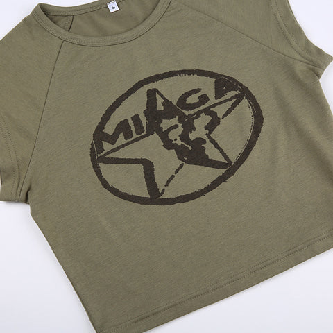 army-green-star-printed-bottomless-short-sleeve-top-6