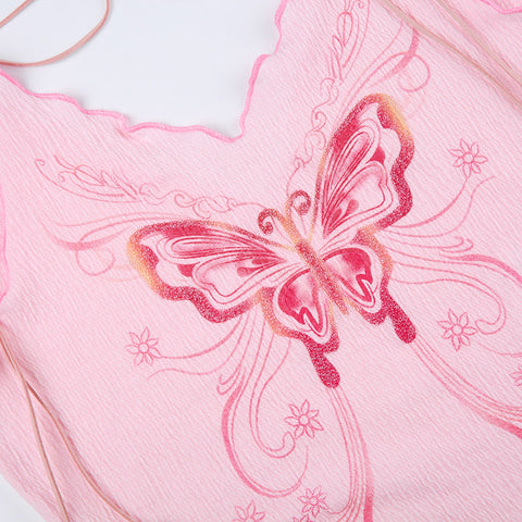 pink-slim-lace-up-v-neck-butterfly-halter-cute-top-6