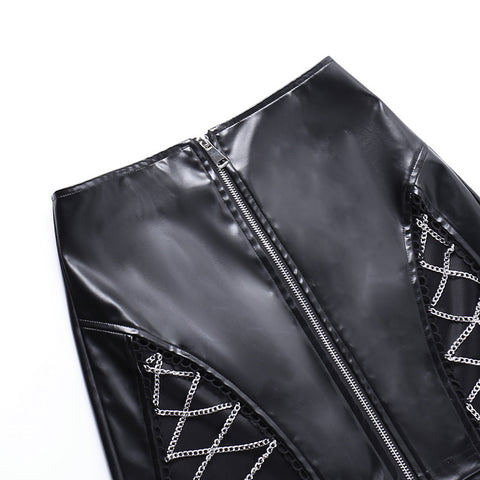 black-split-zipper-leather-metal-chain-punk-sexy-skirt-6