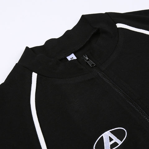 gothic-black-round-neck-short-sleeve-embroidered-zipper-top-8