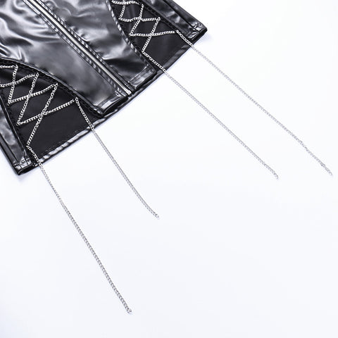 black-split-zipper-leather-metal-chain-punk-sexy-skirt-7