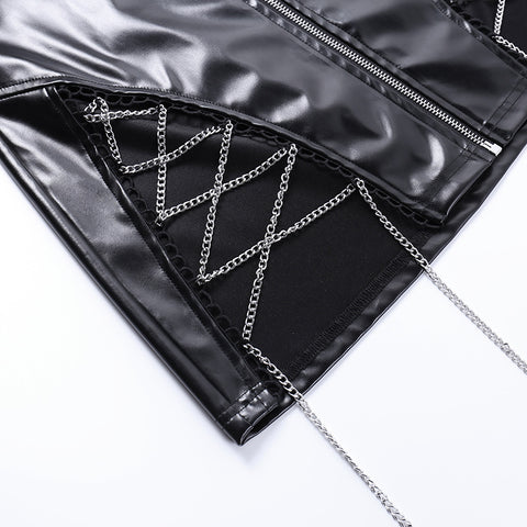 black-split-zipper-leather-metal-chain-punk-sexy-skirt-10