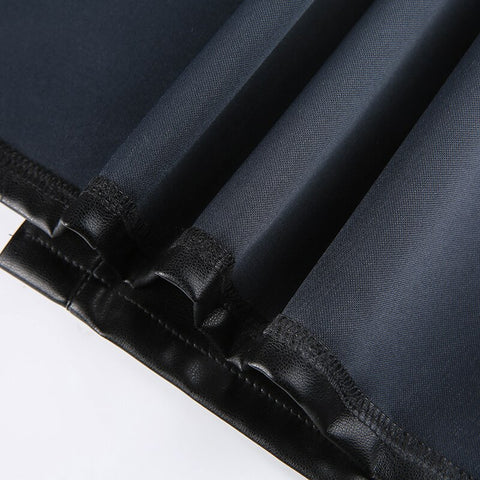 Black Punk PU Leather Skirt