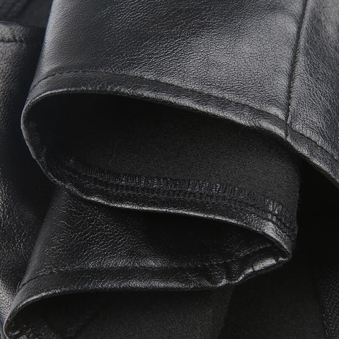 Halter Neck PU Leather Backless Vest