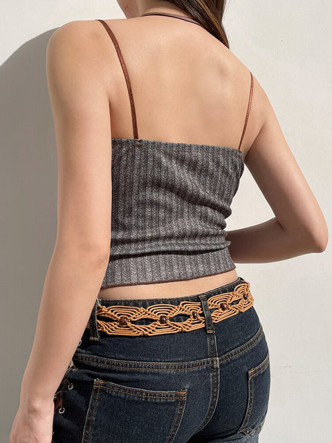 brown-lace-patchwork-trim-vintage-printed-slim-sleeveless-top-4