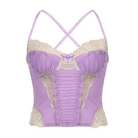 purple-sexy-lace-patchwork-mesh-ruffles-bow-sweet-strap-top-5