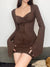 vintage-knitted-brown-skinny-mini-drawstring-corset-elegant-flare-sleeve-party-dress-2