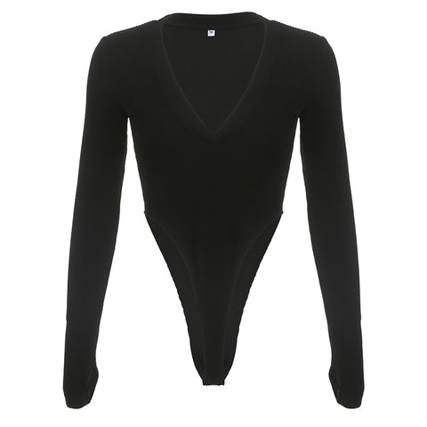 v-neck-black-knitted-basic-sexy-skinny-sheer-bodysuits-5