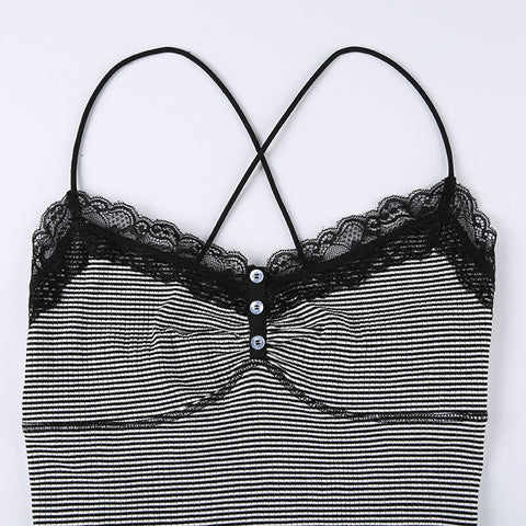 strap-stripe-lace-trim-frills-chic-button-slim-sexy-top-6