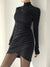 black-elegant-bodycon-ruched-turtleneck-draped-basic-casual-long-sleeve-dress-5