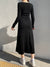 square-neck-black-long-solid-basic-velour-side-split-chic-dress-5
