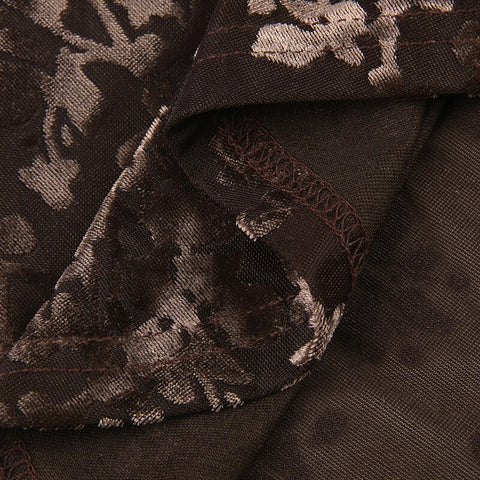 aesthetic-brown-velvet-jacquard-double-layer-fairycore-long-skirt-11
