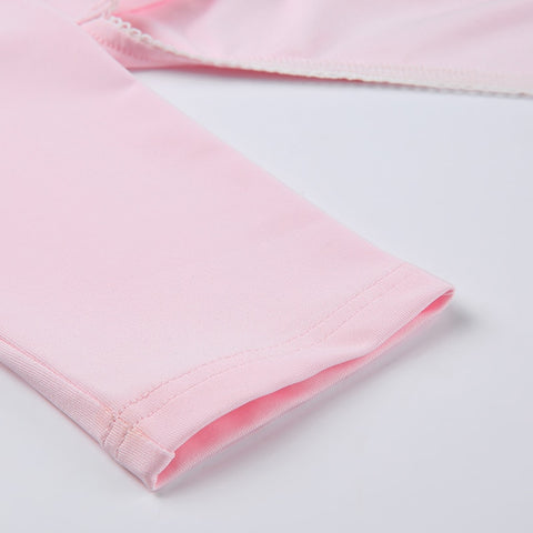 pink-lace-trim-ruched-casual-skinny-smock-crop-top-two-pieces-set-8