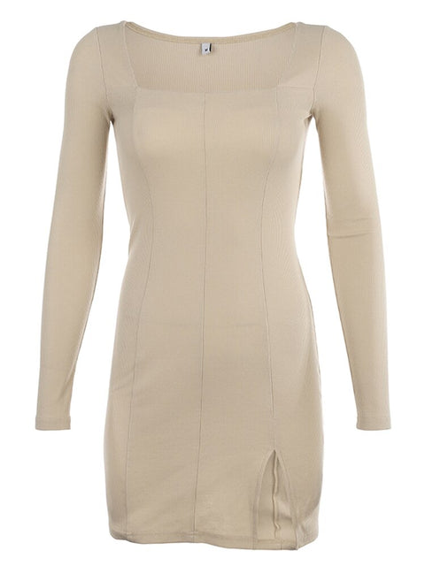 square-neck-ribbed-knitted-side-split-bodycon-long-sleeve-dress-4