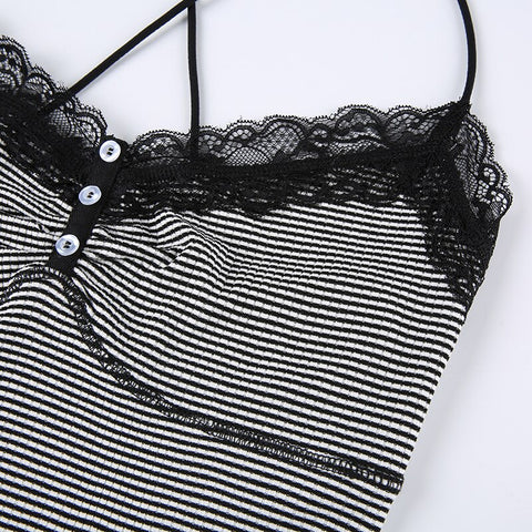 strap-stripe-lace-trim-frills-chic-button-slim-sexy-top-7