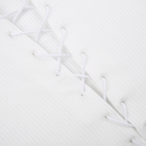 White Faux Fur Trim Hooded Crop Top