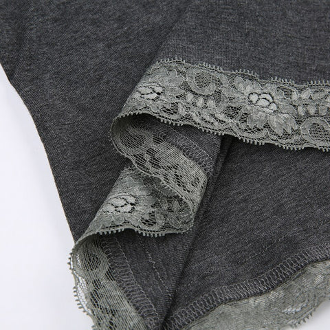 Strap Lace Trim Sleeveless Backless Top