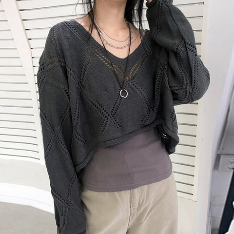 harajuku-goth-loose-knitting-argyle-hollow-out-smock-loose-casual-pullover-knitwear-1