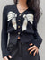 black-bow-patched-knitted-cardigans-buttons-up-cute-sweater-2