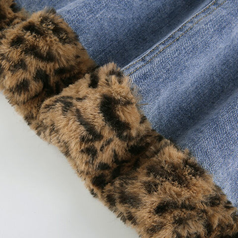 vintage-high-waist-denim-short-leopard-faux-fur-trim-mini-skirt-11