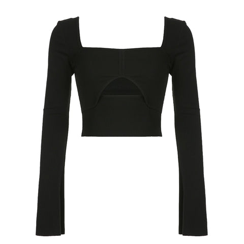 square-neck-knitted-black-long-sleeve-cropped-design-sexy-slim-cut-out-elegant-top-5