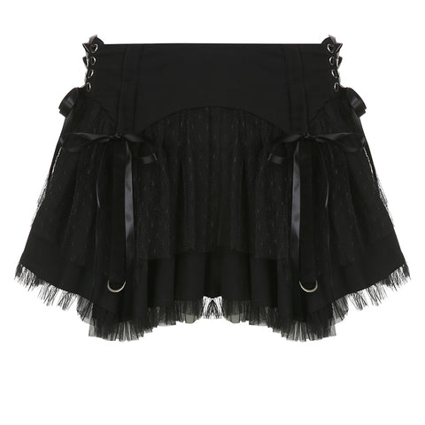 gothic-black-mesh-patched-pleated-low-waist-short-skirt-4