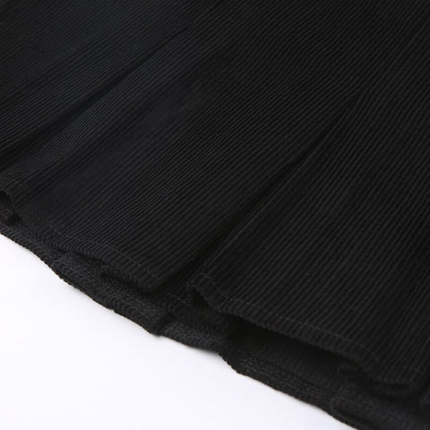vintage-black-corduroy-high-waist-solid-preppy-style-pleated-mini-skirt-4