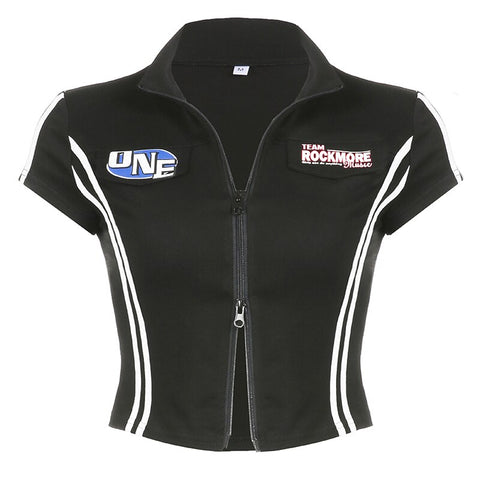 black-skinny-stripe-letter-zip-up-short-sleeve-top-5