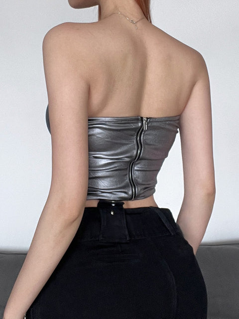 silver-off-shoulder-pu-leather-skinny-sexy-cropped-tops-6