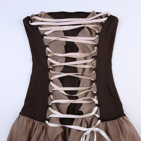 mesh-patchwork-tube-ruffles-design-lace-up-bandage-short-dress-6
