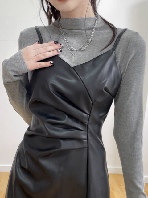 Black Asymmetrical V-Neck Long Party Dress