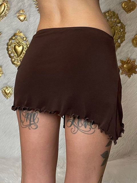 brown-frill-vintage-skinny-drawstring-low-waist-mini-skirt-3